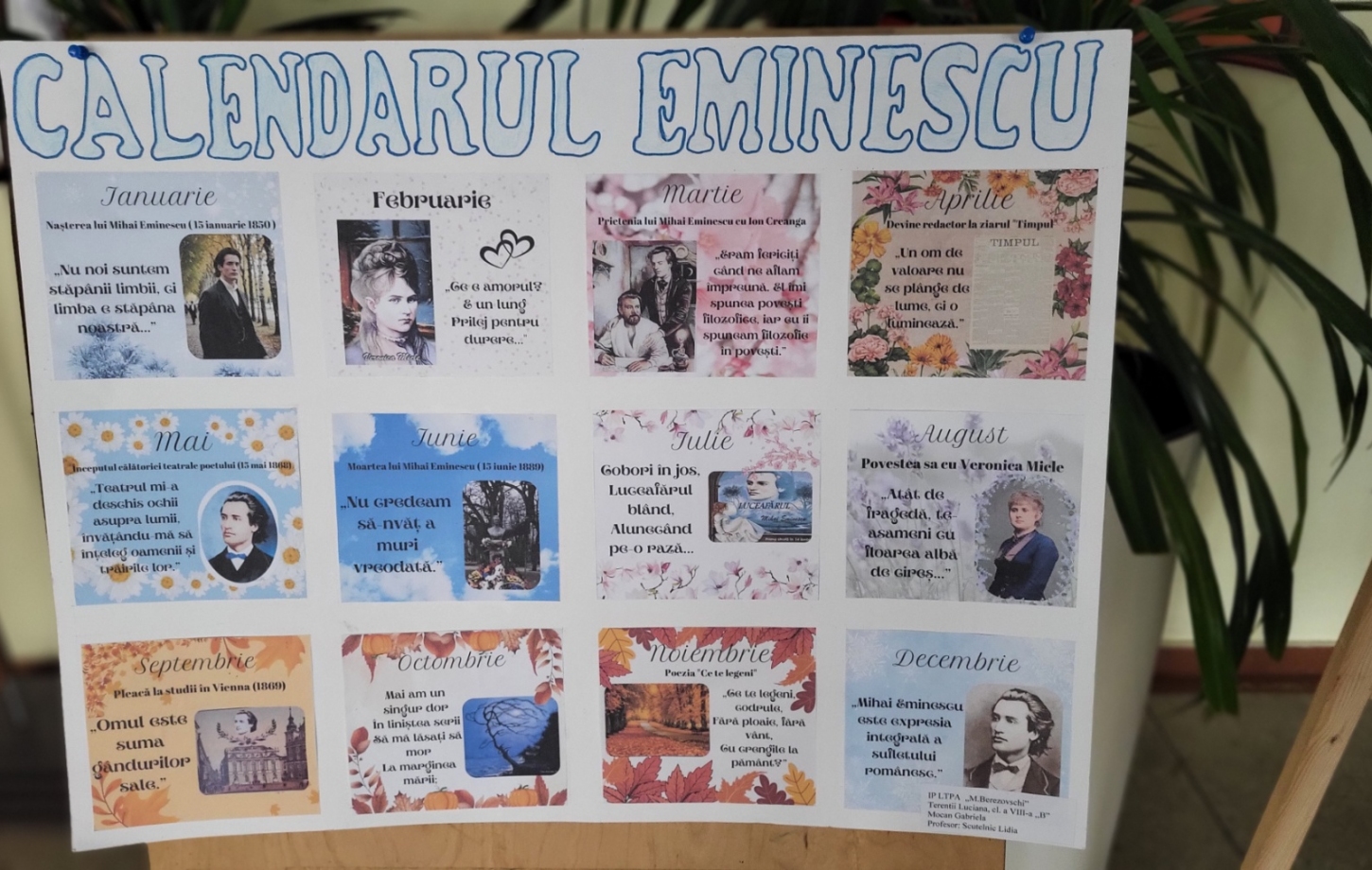 Calendarul lui  M. Eminescu